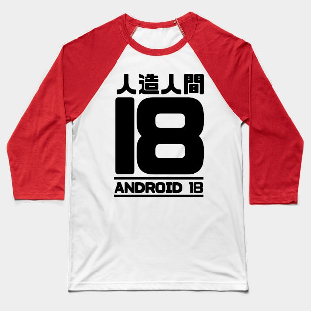 Droid 18 Baseball T-Shirt by Xieghu